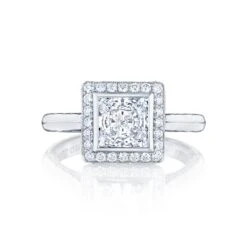 Tacori 18k White Gold Starlit Princess Diamond Engagement Ring Setting (0.29 CTW)