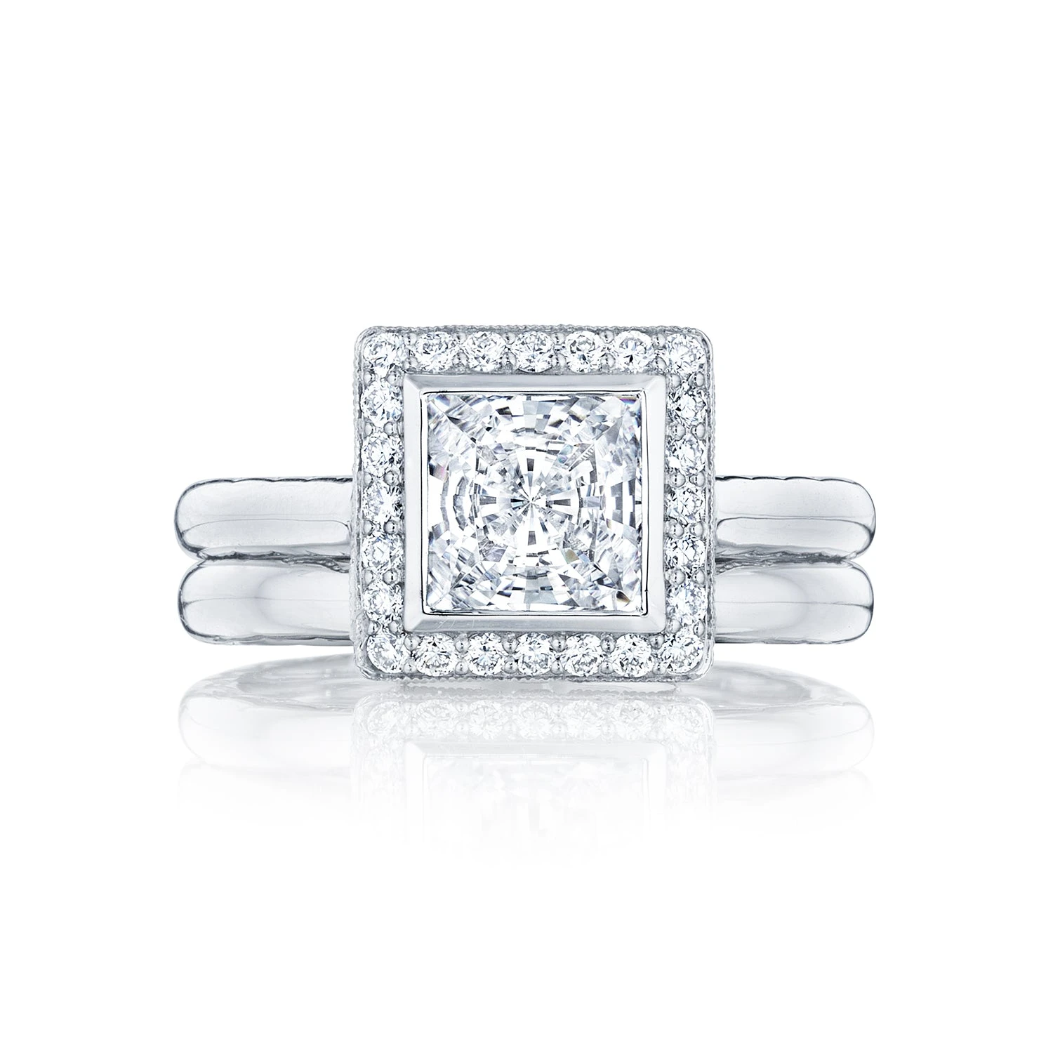 Tacori 18k White Gold Starlit Princess Diamond Engagement Ring Setting (0.29 CTW) 5 Tacori 18k White Gold Starlit Princess Diamond Engagement Ring Setting (0.29 CTW) - Image 3