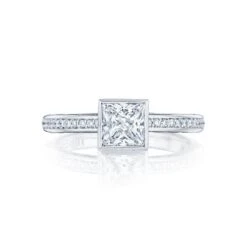 Tacori 18k White Gold Starlit Princess Diamond Engagement Ring Setting (0.13 CTW)