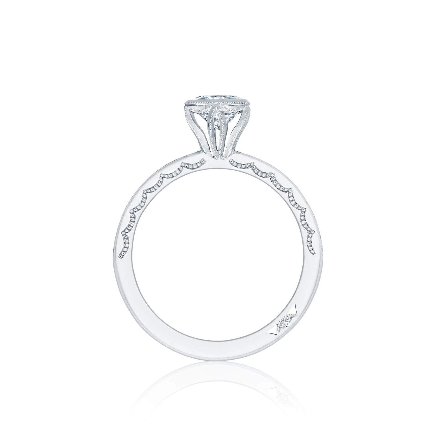 Tacori 18k White Gold Starlit Princess Diamond Engagement Ring Setting (0.13 CTW) 4 Tacori 18k White Gold Starlit Princess Diamond Engagement Ring Setting (0.13 CTW) - Image 2