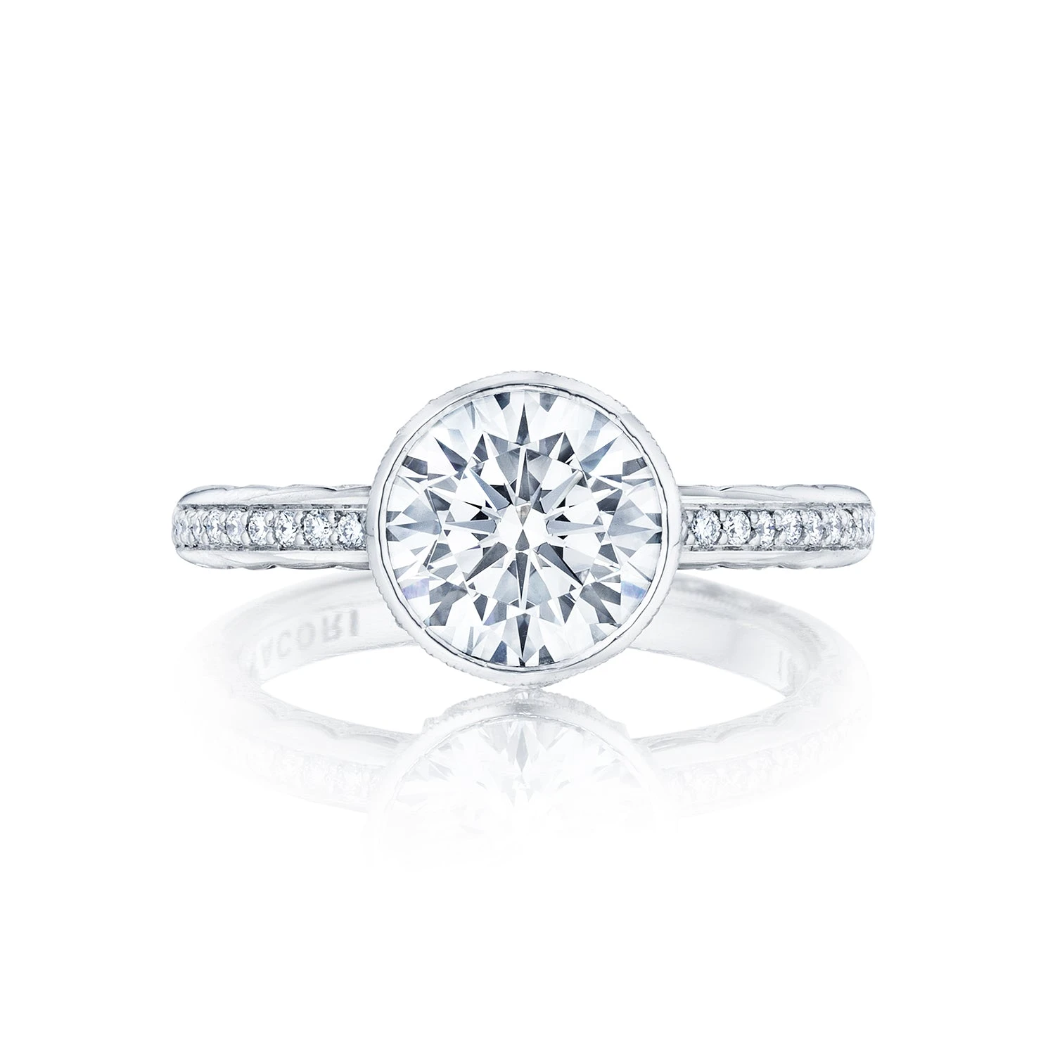 Tacori 18k White Gold Starlit Round Diamond Engagement Ring Setting (0.13 CTW) 3 Tacori 18k White Gold Starlit Round Diamond Engagement Ring Setting (0.13 CTW)