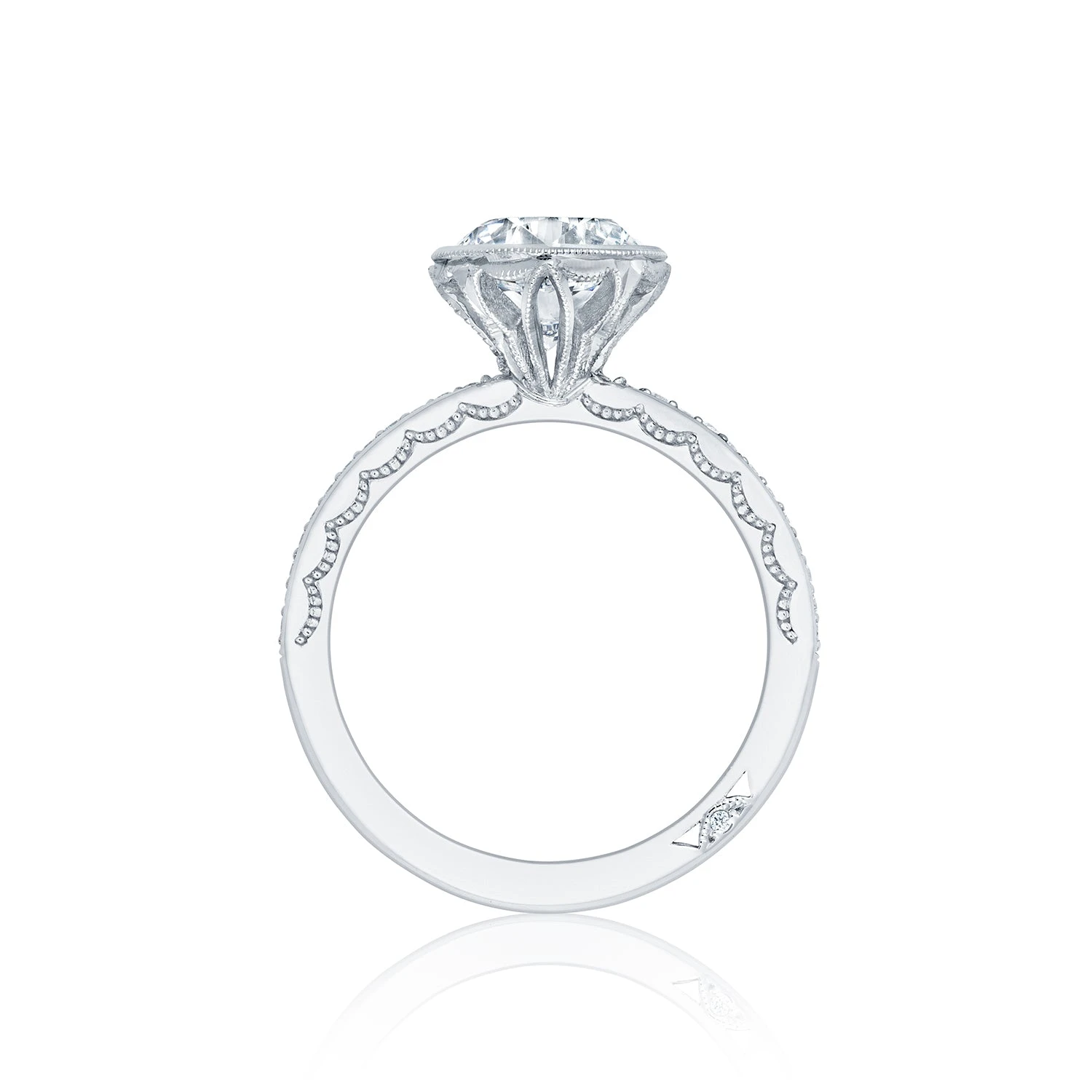 Tacori 18k White Gold Starlit Round Diamond Engagement Ring Setting (0.13 CTW) 4 Tacori 18k White Gold Starlit Round Diamond Engagement Ring Setting (0.13 CTW) - Image 2