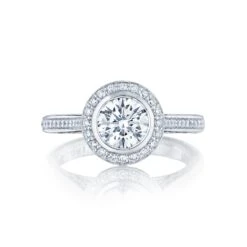 Tacori 18k White Gold Starlit Round Diamond Engagement Ring Setting (0.3 CTW)