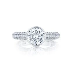 Tacori 18k White Gold Starlit Round Diamond Engagement Ring Setting (0.67 CTW)