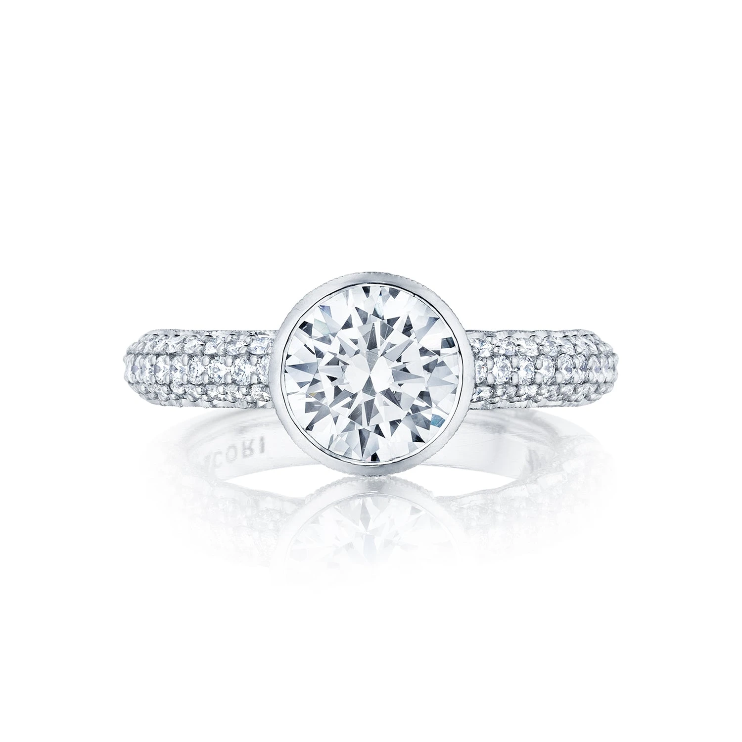 Tacori 18k White Gold Starlit Round Diamond Engagement Ring Setting (0.67 CTW) 3 Tacori 18k White Gold Starlit Round Diamond Engagement Ring Setting (0.67 CTW)