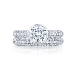 Tacori 18k White Gold Starlit Round Diamond Engagement Ring Setting (0.67 CTW) 7 Tacori 18k White Gold Starlit Round Diamond Engagement Ring Setting (0.67 CTW) -DIAMOND JEWELRY SHOP 307 35rd8 30
