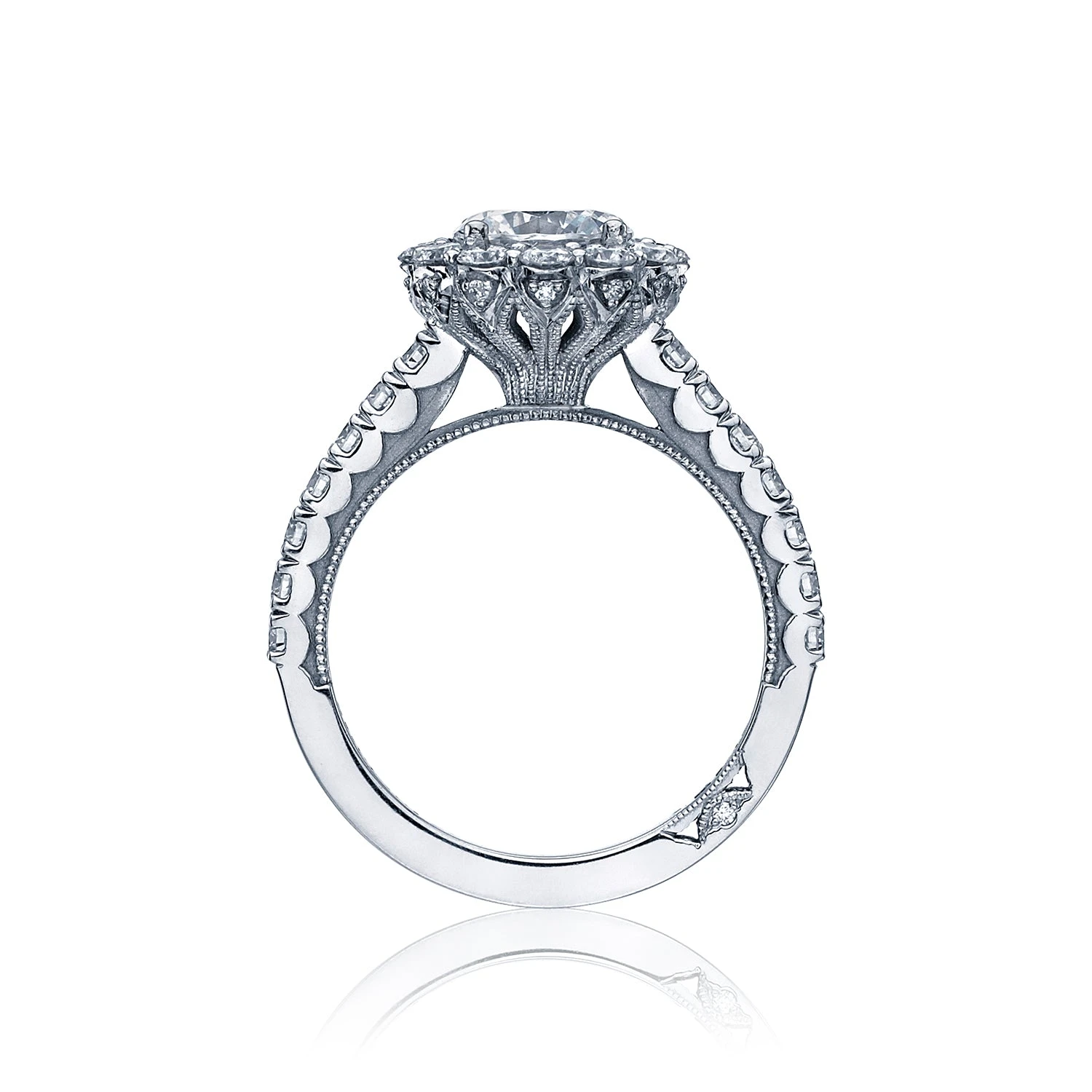 Tacori 18k White Gold Full Bloom Round Diamond Engagement Ring Setting (0.99 CTW) 4 Tacori 18k White Gold Full Bloom Round Diamond Engagement Ring Setting (0.99 CTW) - Image 2
