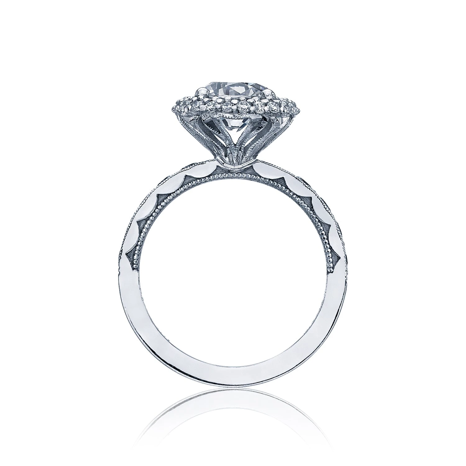 Tacori 18k White Gold Blooming Beauties Round Diamond Engagement Ring Setting (0.85 CTW) 4 Tacori 18k White Gold Blooming Beauties Round Diamond Engagement Ring Setting (0.85 CTW) - Image 2
