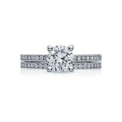 Tacori 18k White Gold Sculpted Crescent Round Diamond Engagement Ring Setting (0.19 CTW) 7 Tacori 18k White Gold Sculpted Crescent Round Diamond Engagement Ring Setting (0.19 CTW) -DIAMOND JEWELRY SHOP 44 15rd65 30