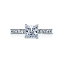 Tacori 18k White Gold Sculpted Crescent Princess Diamond Engagement Ring Setting (0.7 CTW)