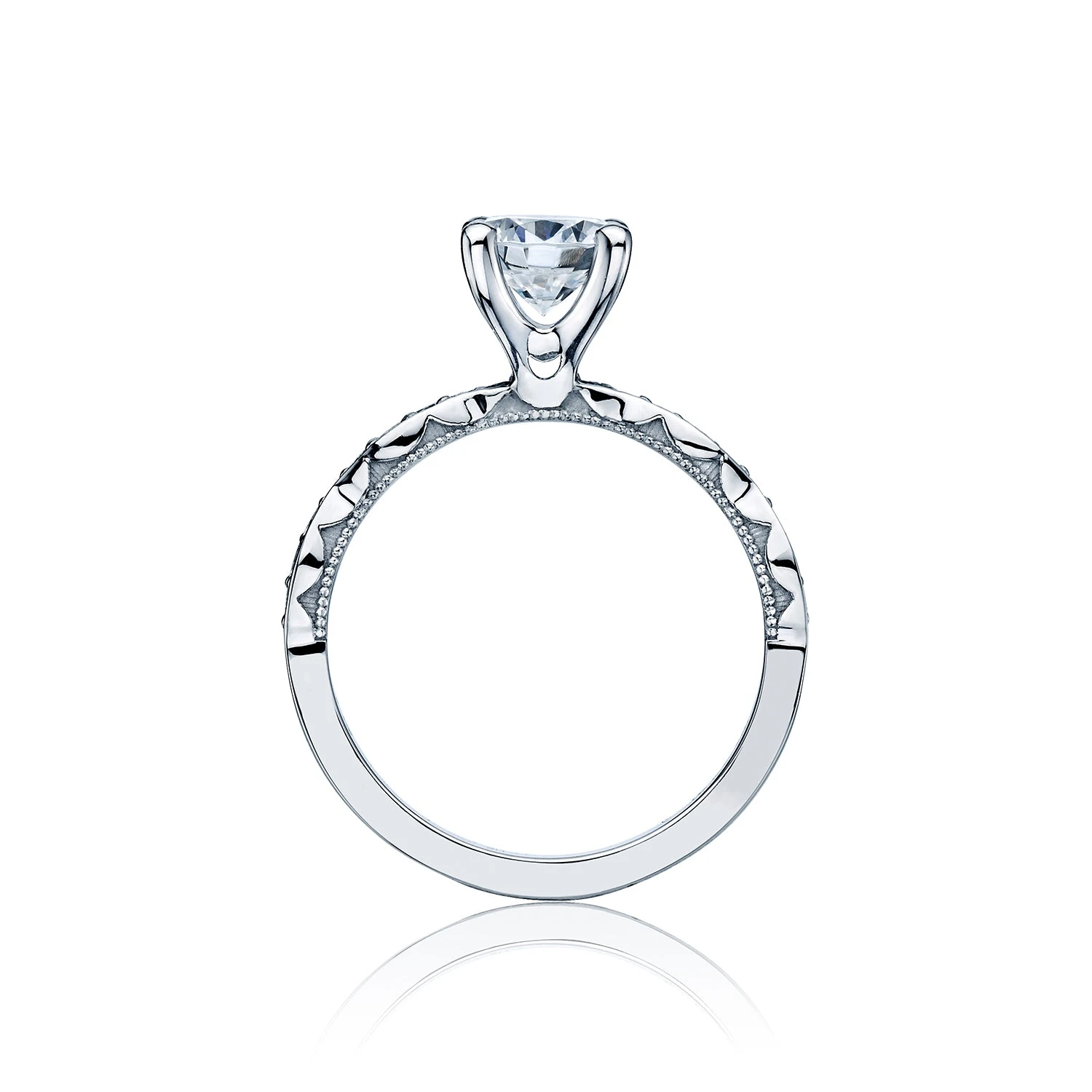 Tacori Platinum Sculpted Crescent Round Diamond Engagement Ring Setting (0.15 CTW) 4 Tacori Platinum Sculpted Crescent Round Diamond Engagement Ring Setting (0.15 CTW) - Image 2