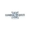 Tacori 18k White Gold Sculpted Crescent Round Diamond Engagement Ring Setting (0.17 CTW) -DIAMOND JEWELRY SHOP 47 2rd7 10
