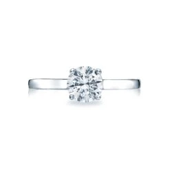 Tacori 18k White Gold Sculpted Crescent Round Diamond Engagement Ring Setting (0.5 CTW)