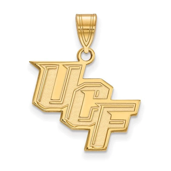 Sterling Silver Gold-plated LogoArt University Of Central Florida U-C-F Medium Pendant 3 Sterling Silver Gold-plated LogoArt University Of Central Florida U-C-F Medium Pendant