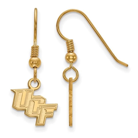 Sterling Silver Gold-plated LogoArt University Of Central Florida U-C-F Small Dangle Wire Earrings 3 Sterling Silver Gold-plated LogoArt University Of Central Florida U-C-F Small Dangle Wire Earrings