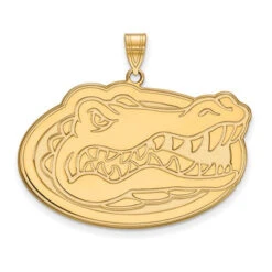 14k Yellow Gold LogoArt University Of Florida Gator Extra Large Pendant