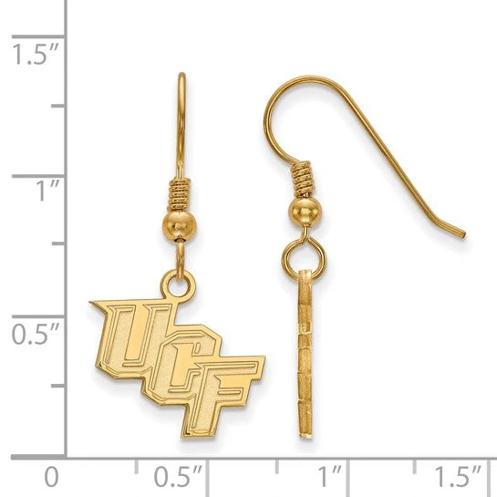 Sterling Silver Gold-plated LogoArt University Of Central Florida U-C-F Small Dangle Wire Earrings 4 Sterling Silver Gold-plated LogoArt University Of Central Florida U-C-F Small Dangle Wire Earrings - Image 2