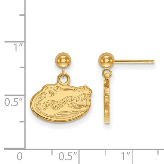 Sterling Silver Gold-plated LogoArt University Of Florida Dangle Ball Post Earrings 4 Sterling Silver Gold-plated LogoArt University Of Florida Dangle Ball Post Earrings - Image 2