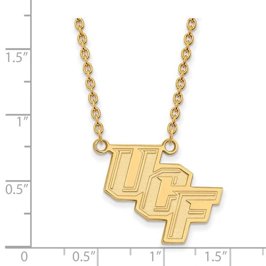 14k Gold LogoArt University Of Central Florida U-C-F Large Pendant 18 Inch Necklace 4 14k Gold LogoArt University Of Central Florida U-C-F Large Pendant 18 Inch Necklace - Image 2