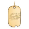 14k Gold LogoArt University Of Florida Gator Small Dog Tag Pendant