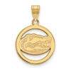 Sterling Silver Gold-plated LogoArt University Of Florida Gator Medium Circle Pendant 1 Sterling Silver Gold-plated LogoArt University Of Florida Gator Medium Circle Pendant -DIAMOND JEWELRY SHOP 4Y033UFL