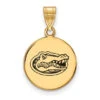 Sterling Silver Gold-plated LogoArt University Of Florida Gator Medium Enameled Disc Pendant 2 Sterling Silver Gold-plated LogoArt University Of Florida Gator Medium Enameled Disc Pendant -DIAMOND JEWELRY SHOP 4Y040UFL
