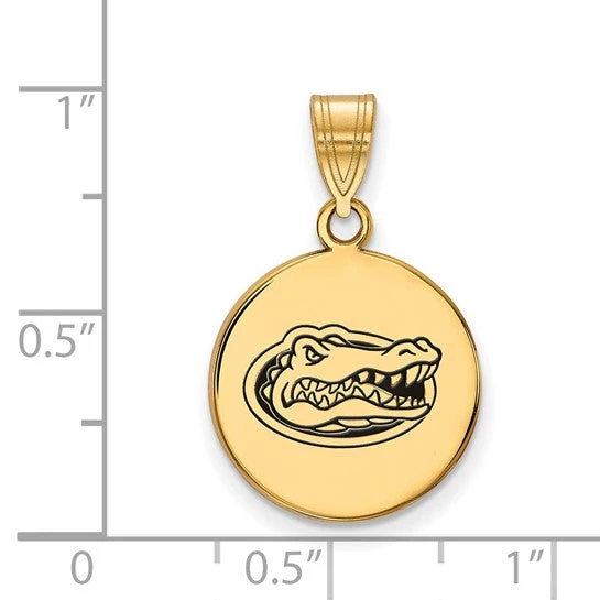 Sterling Silver Gold-plated LogoArt University Of Florida Gator Medium Enameled Disc Pendant 4 Sterling Silver Gold-plated LogoArt University Of Florida Gator Medium Enameled Disc Pendant - Image 2