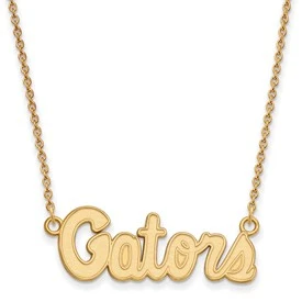 14k Gold LogoArt University Of Florida Gators Script Small Pendant 18 Inch Necklace 3 14k Gold LogoArt University Of Florida Gators Script Small Pendant 18 Inch Necklace