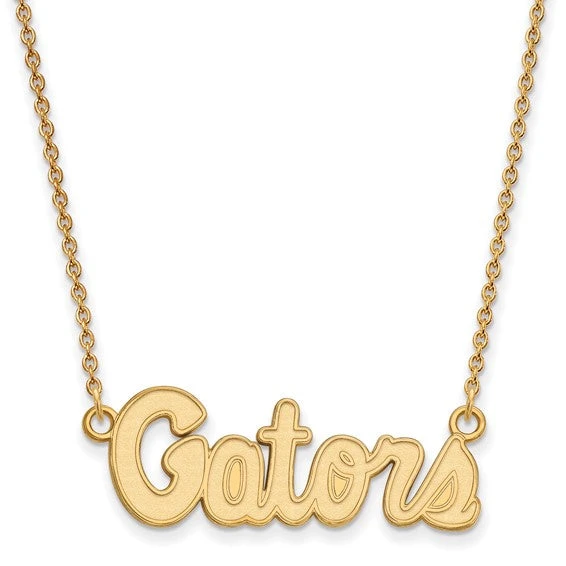 10k Yellow Gold LogoArt University Of Florida Gators Script Small Pendant 18 Inch Necklace 3 10k Yellow Gold LogoArt University Of Florida Gators Script Small Pendant 18 Inch Necklace