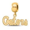Sterling Silver Gold-plated LogoArt University Of Florida Gators Script Extra Small Dangle Bead Charm -DIAMOND JEWELRY SHOP 4Y053UFL