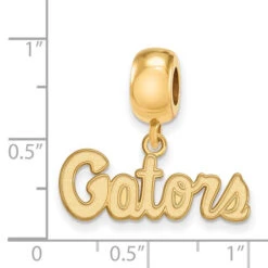 Sterling Silver Gold-plated LogoArt University Of Florida Gators Script Extra Small Dangle Bead Charm 5 Sterling Silver Gold-plated LogoArt University Of Florida Gators Script Extra Small Dangle Bead Charm -DIAMOND JEWELRY SHOP 4Y053UFL 8