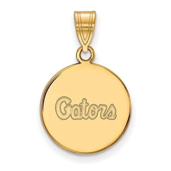 10k Yellow Gold LogoArt University Of Florida Gators Script Medium Disc Pendant 3 10k Yellow Gold LogoArt University Of Florida Gators Script Medium Disc Pendant