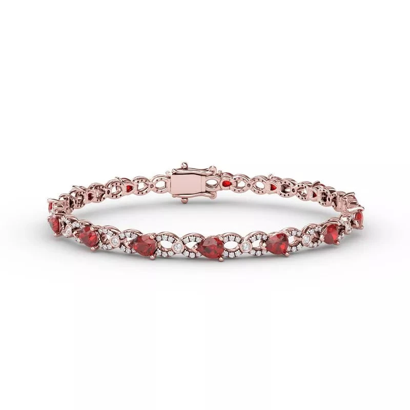 Fana Ruby And Diamond Pear Shape Bracelet 5 Fana Ruby And Diamond Pear Shape Bracelet - Image 3