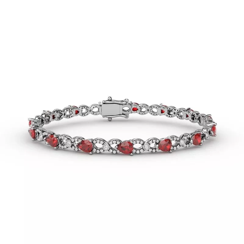 Fana Ruby And Diamond Pear Shape Bracelet 3 Fana Ruby And Diamond Pear Shape Bracelet