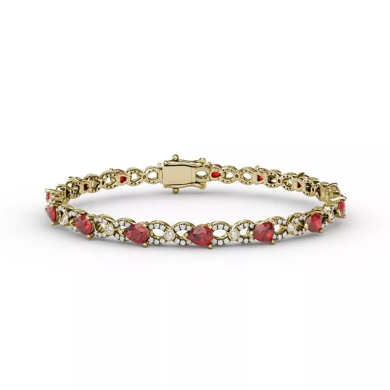 Fana Ruby And Diamond Pear Shape Bracelet 4 Fana Ruby And Diamond Pear Shape Bracelet - Image 2