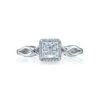 Tacori 18k White Gold Sculpted Crescent Princess Diamond Engagement Ring Setting (0.05 CTW) -DIAMOND JEWELRY SHOP 52pr5 10