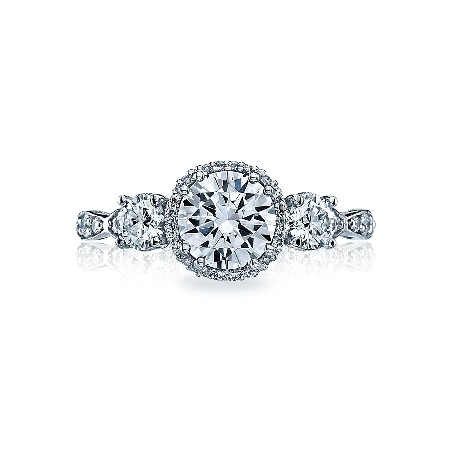 Tacori 18k White Gold Dantela Round Diamond Engagement Ring Setting (0.59 CTW) 3 Tacori 18k White Gold Dantela Round Diamond Engagement Ring Setting (0.59 CTW)