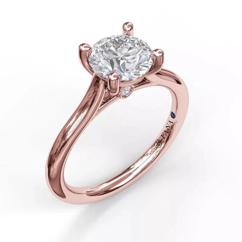 FANA Round Solitaire Engagement Ring Setting With Cathedral Band 7 FANA Round Solitaire Engagement Ring Setting With Cathedral Band - Image 5