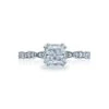 Tacori 18k White Gold Sculpted Crescent Princess Diamond Engagement Ring Setting (0.16 CTW) -DIAMOND JEWELRY SHOP 57 2pr55 10