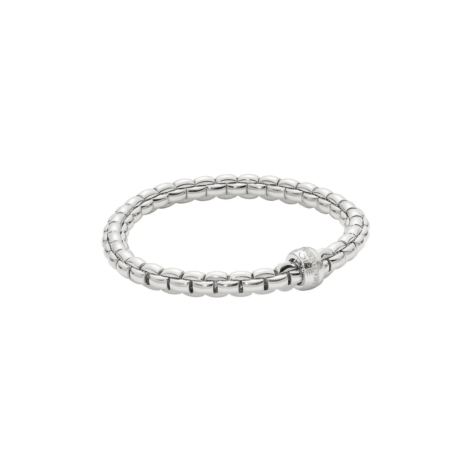 FOPE EKA 18K White Gold Flex'it Bracelet 0.18 CTW -Size Medium 3 FOPE EKA 18K White Gold Flex'it Bracelet 0.18 CTW -Size Medium