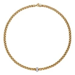Fope EKA 18K Yellow Gold .43cm Necklace (0.37 CTW)