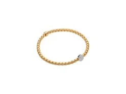 Fope EKA 18K Yellow Gold Diamond Bracelet (0.22 CTW) -Size Medium