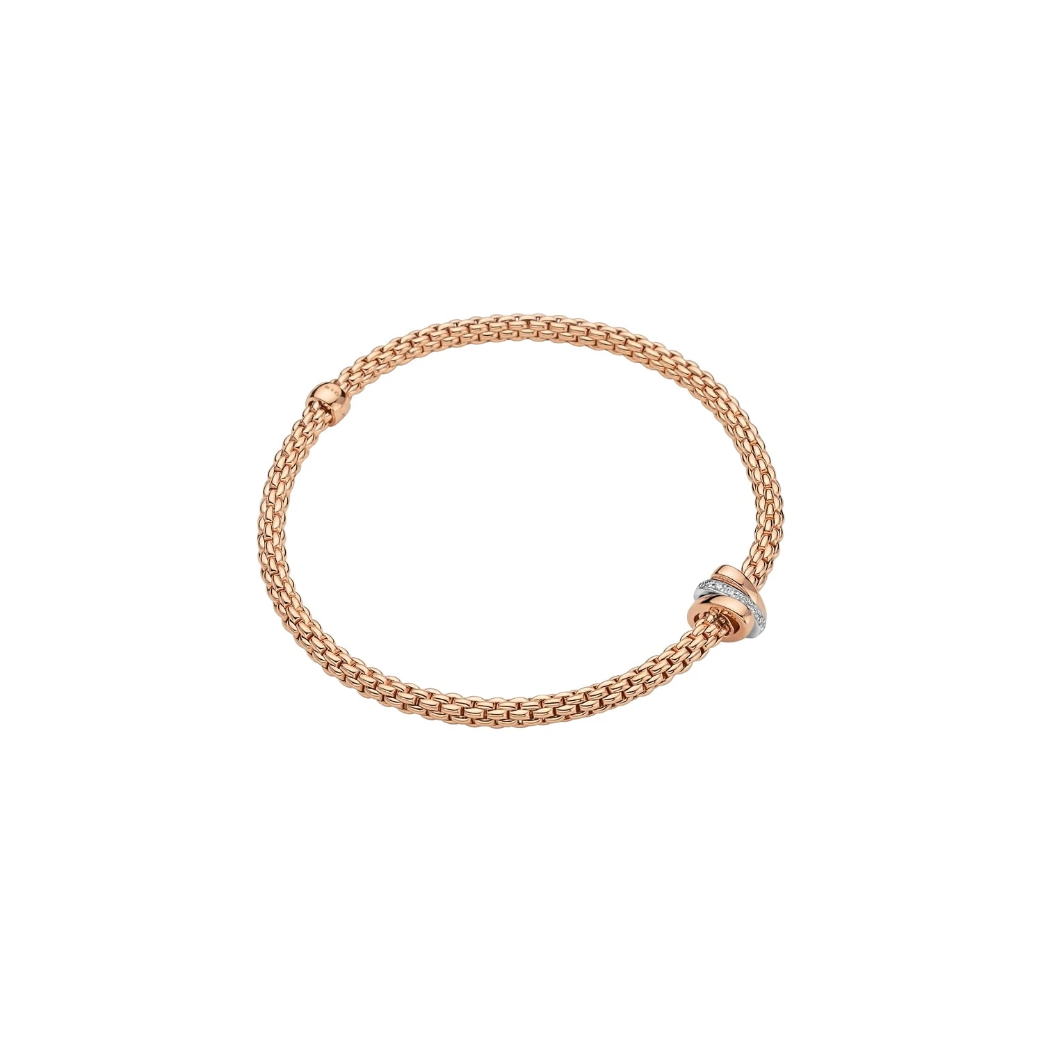 Fope PRIMA 18K Gold & Diamond Rondel Bracelet (0.10CTW) -Size Medium 4 Fope PRIMA 18K Gold & Diamond Rondel Bracelet (0.10CTW) -Size Medium - Image 2