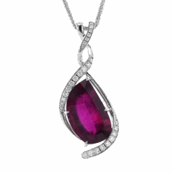 Simon G RUBY PENDANT IN 18K GOLD WITH DIAMONDS