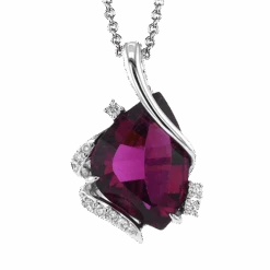 Simon G RUBELLITE PENDANT IN 18K GOLD WITH DIAMONDS