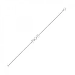 Sterling Silver 0.10CTW Diamond Mom Bracelet