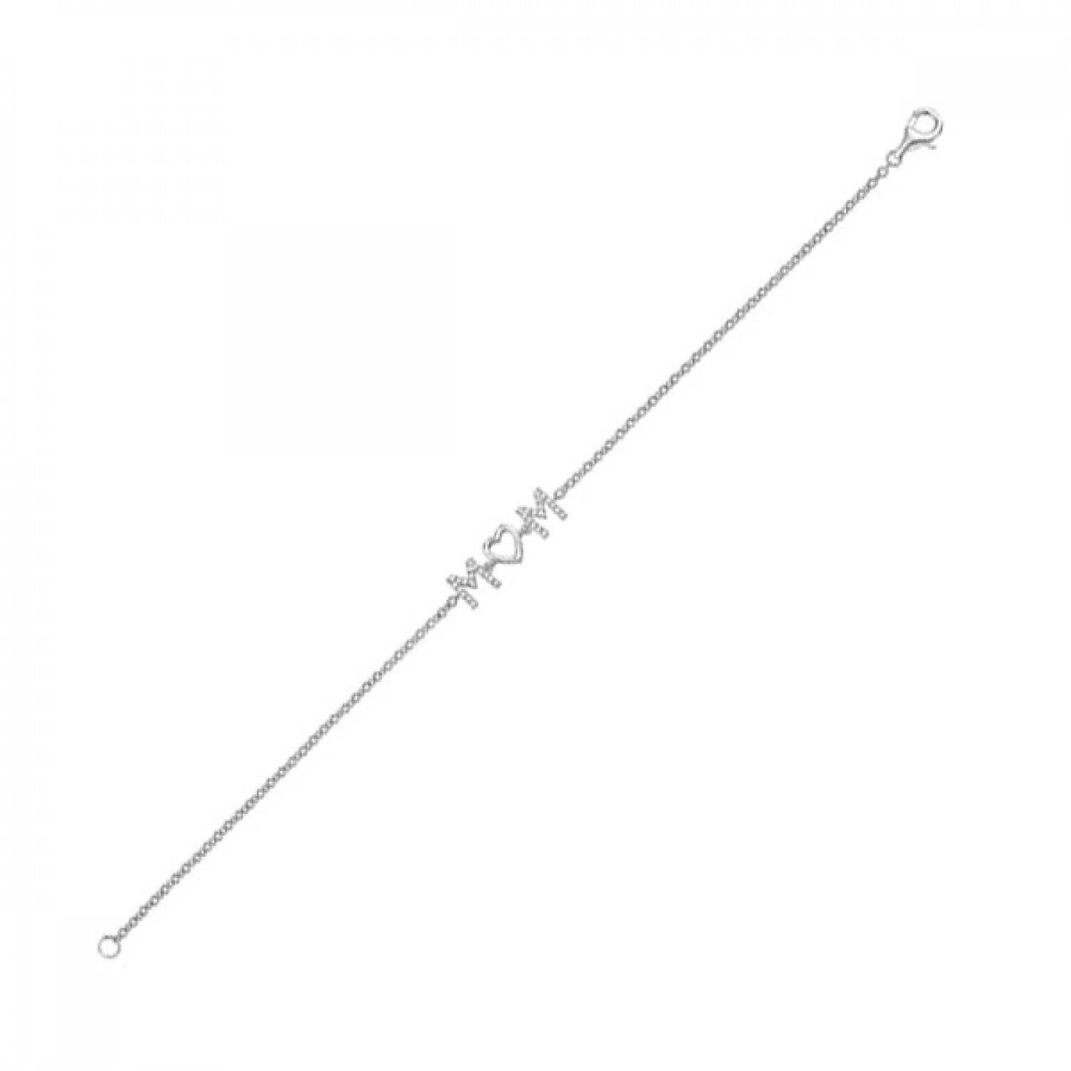 Sterling Silver 0.10CTW Diamond Mom Bracelet 3 Sterling Silver 0.10CTW Diamond Mom Bracelet