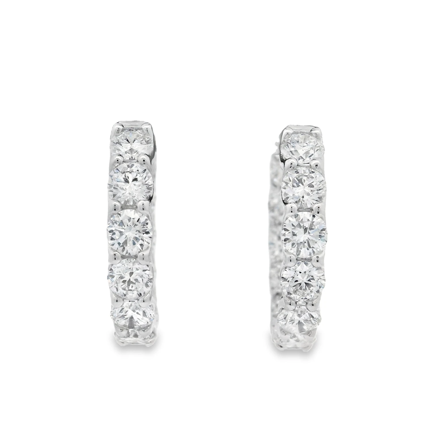 A Link Inside Out Diamond Hoops 7.88 CTW 3 A Link Inside Out Diamond Hoops 7.88 CTW