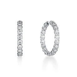 A Link Abbracci 3.45 Ctw Inside/Out Diamond 18K White Or Yellow Gold Hoops