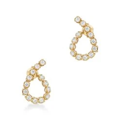 A Link Abbracci 1.43 Ctw 18K Yellow Gold Diamond Loop Earrings
